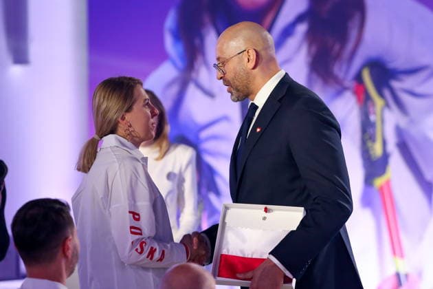 WARSZAWA 30.01.2026 XXV ZIMOWE IGRZYSKA OLIMPIJSKIE MEDIOLAN-CORTINA 2026 - SLUBOWANIE OLIMPIJSKIE REPREZENTACJA POLSKI TEAM PL --- MILANO-CORTINA 2026 XXV OLYMPIC Winter games, Winterspiele,Spiele, Summer games - OLYMPIC OATH OF POLISH national team, Nationalteam IN WARSAW NATALIA CZERWONKA JAKUB RUTNICKI FOT. ANNA KLEPACZKO FOTOPYK NEWSPIX.PL --- newspix.pl 