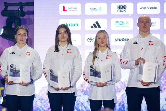 WARSZAWA 30.01.2026 XXV ZIMOWE IGRZYSKA OLIMPIJSKIE MEDIOLAN-CORTINA 2026 - SLUBOWANIE OLIMPIJSKIE REPREZENTACJA POLSKI TEAM PL --- MILANO-CORTINA 2026 XXV OLYMPIC Winter games, Winterspiele,Spiele, Summer games - OLYMPIC OATH OF POLISH national team, Nationalteam IN WARSAW KLAUDIA DOMARADZKA NIKOLA DOMOWICZ DOMINIKA PIWKOWSKA MATEUSZ SOCHOWICZ FOT. ANNA KLEPACZKO FOTOPYK NEWSPIX.PL --- newspix.pl 