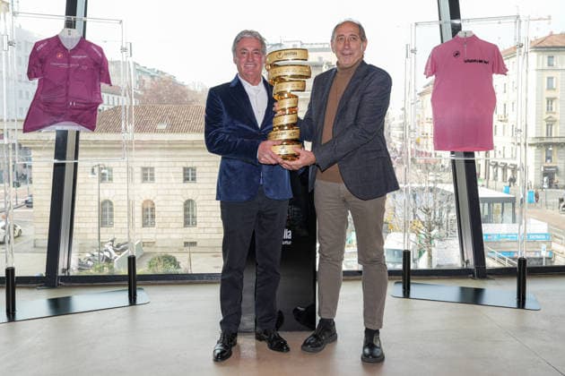 Roberto Visentini in the Hall of Fame of Giro dÕItalia, Stefano Allocchio, January 30, 2026, Milan (photo Gian Mattia DÕAlberto Lapresse) Roberto Visentini inserito nella Hall of Fame del Giro dÕItalia, Stefano Allocchio, direttore di corsa del Giro d Italia, 30 Gennaio 2026 , Milano (photo Gian Mattia DÕAlberto Lapresse)  Copyright: xGianxMattiaxD Albertox-xLaPressex