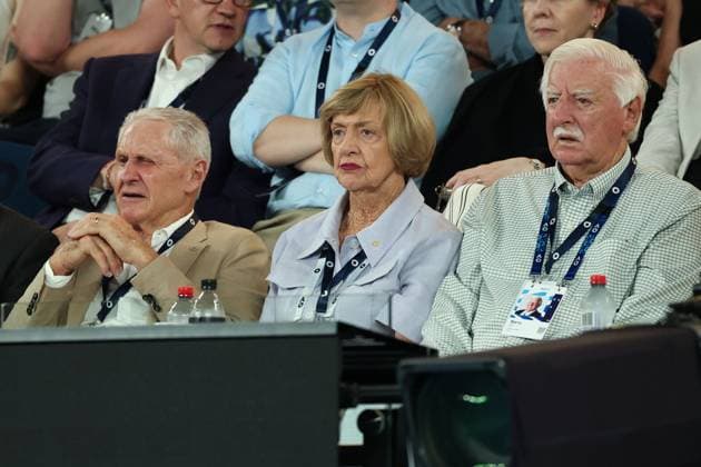Margaret Court watches Novak Djokovic v Jannik Sinner during their Semi-final match Australian Open tennis tournament, Day Thirteen, Melbourne Park, Australia - 30 Jan 2026Melbourne Melbourne Park Victoria (VIC) Australia  Copyright: xRachelxBach Shutterstockx 16455618gh