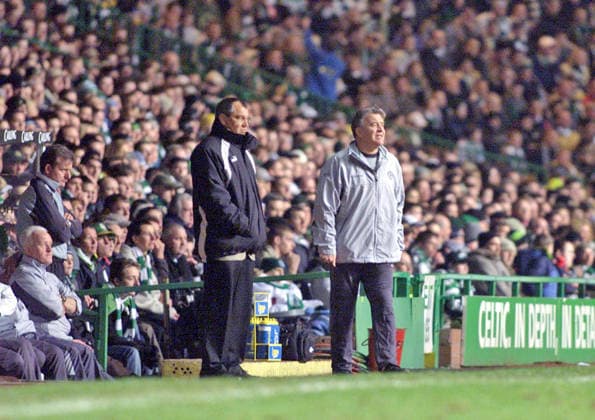 20 02 03 Celtic Glasgow VfB Stuttgart Scotland, Glasgow, 20 02 2003, Soccer, UEFA Cup, Season 2002 2003, Celtic Glasgow VfB Stuttgart 3 1 Felix Magath team manager VfB Stuttgart
