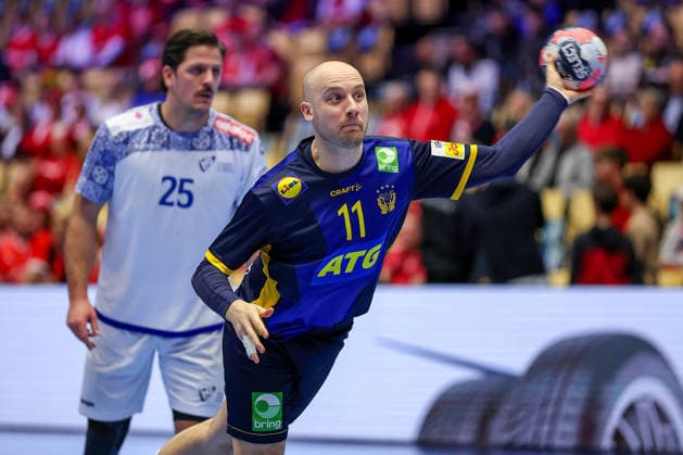 30 01 2026, Handball, Men s EHF EURO 2026, Portugal Sweden, Jyske Bank Boxen in Herning, Denmark, Match for 5th place Daniel Pettersson Sweden 11 Denmark