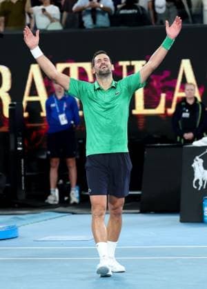Novak Djokovic wins his Semi-final match Australian Open tennis tournament, Day Thirteen, Melbourne Park, Australia - 30 Jan 2026Melbourne Melbourne Park Victoria (VIC) Australia  Copyright: xRachelxBach Shutterstockx 16455618in