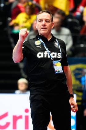 Herning Handball European Championship 2026 semi-final Germany Croatia Coach Alfred Gislason Germany Cheers Joy Emotion Herning Jyske Bank Boxing Denmark