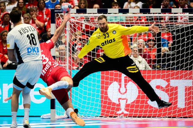 Herning Handball EM 2026 Semifinal Germany Croatia Luka Cindric Croatia , Goalkeeper Andreas Wolff Germany Herning Jyske Bank Boxing Denmark