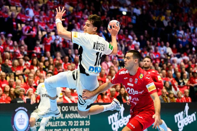 Herning Handball Euro 2026 semi-final Germany Croatia Julian Köster Koester Germany , Mateo Maras Croatia Herning Jyske Bank Boxing Denmark