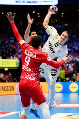 Herning Handball EM 2026 Semifinal Germany Croatia Luka Klarica Croatia , Juri Knorr Germany Herning Jyske Bank Boxen Denmark