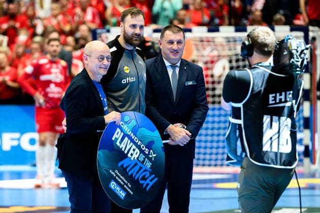 Herning Handball EM 2026 Semi-Final Germany Croatia Goalkeeper Andreas Wolff Germany Player of the Match Herning Jyske Bank Boxing Denmark