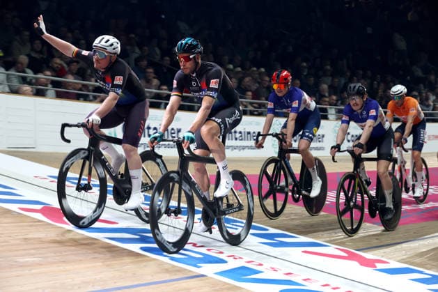 DEU, Sixdays Berlin, 30 01 2026, Velodrom, Berlin, DEU, Sixdays Berlin, in the picture field of riders, Roger Kluge GER , Moritz Augenstein GER nordphotoxGmbHx xEngler nph00076