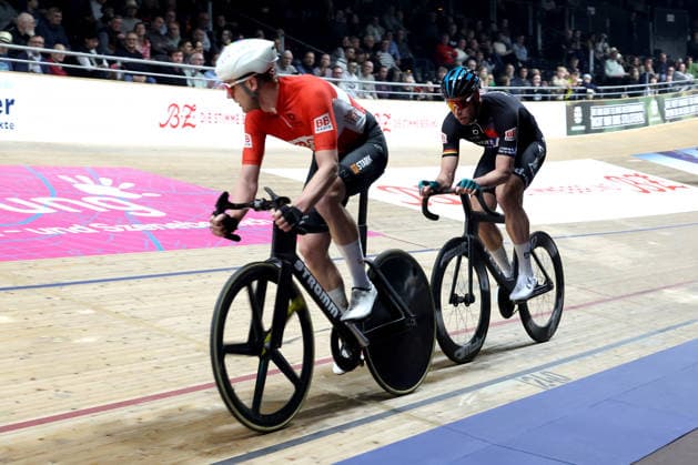 DEU, Sixdays Berlin, 30 01 2026, Velodrom, Berlin, DEU, Sixdays Berlin, in the picture Thor Michielsen BEL , Roger Kluge GER nordphotoxGmbHx xEngler nph00076