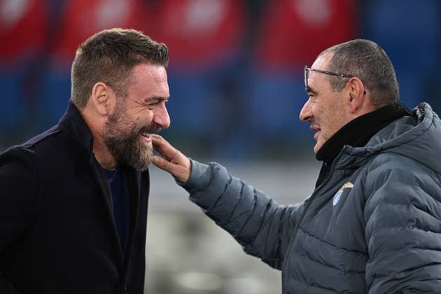 Dc Roma 30 01 2026 - campionato di calcio serie A Lazio-Genoa foto Domenico Cippitelli Image nella foto: Daniele De Rossi-Maurizio Sarri 