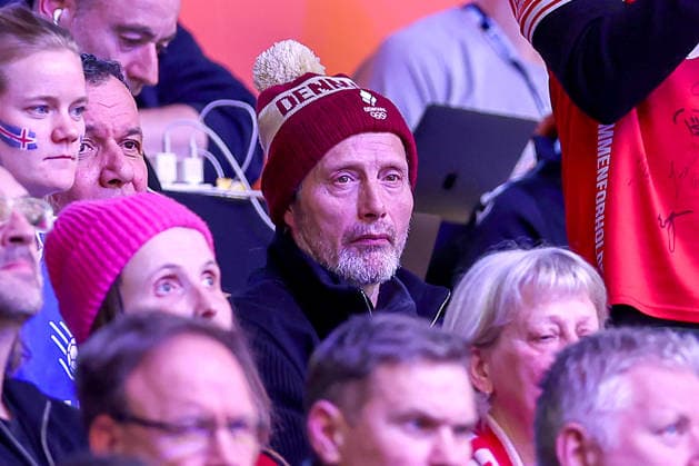Handball, European Championship, semi-final, Denmark - Iceland, actor Mads Mikkelsen in the audience