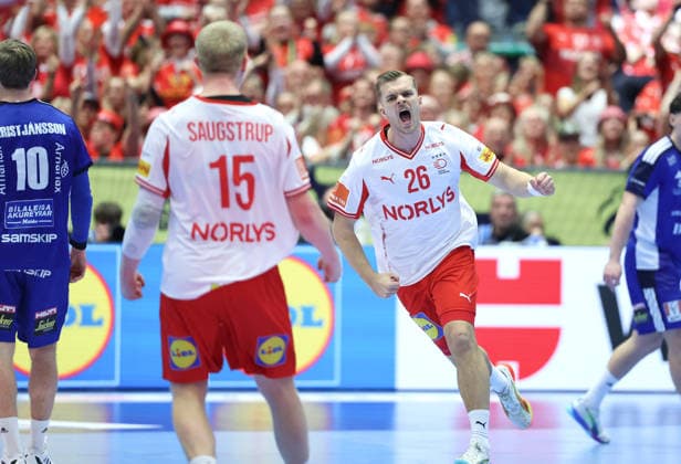 Denmark v Iceland - MenÂ s EHF EURO 2026 HERNING, DENMARK - JANUARY 30: Johan Hansen during the Men s EHF Euro 2026 Semi Finals match betweenDenmark and Iceland at Jyske Bank Boxen Herning Arena on January 30 2026 in Herning, Denmark.  SanjinxStrukic PIXSELL
