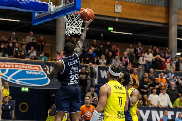 GER, easy Credit Basketball Bundesliga, Syntainics MBC EWE Baskets Oldenburg 30 01 2026, Stadthalle, Weißenfels, GER, easy Credit Basketball Bundesliga, Syntainics MBC EWE Baskets Oldenburg Charles Callison Syntainics MBC, 23 Â Photo Alexander Trienitz Weißenfels Stadthalle Sachsen Anhalt Germany