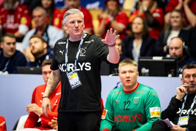 HERNING, DENMARK - JANUARY 30: Nikolaj Jacobsen (Denmark, Head Coach) gestures during the EHF EURO 2026 Semifinal 2 match between Denmark vs Iceland at Jyske Bank Boxen Arena on January 30, 2026 in Herning, Denmark. Midtjylland Denmark Copyright: xMarioxM.xKobergx