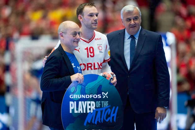 EHF Euro 2026 Denmark Iceland Denmark s Mathias Gidsel is named player of the match after the EHF Euro 2026 semifinal game between Denmark and Iceland at Jyske Bank Boxen in Herning, Friday, January 30, 2026 Photo Bo Amstrup Ritzau Scanpix , Herning Denmark Mors  Copyright: BoxAmrstrupx xRitzauxScanpix BoxAmstrupx spdk20260130-222711-L