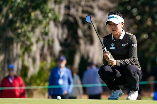 January 30, 2026, Orlando, Florida, USA: Lydia Ko lines up a putt on the 9th green during the second round of the 2026 Hilton Grand Vacations Tournament of Champions at Lake Nona Golf & Country Club. Orlando USA - ZUMAw109 20260130_fap_w109_001 Copyright: xDebbyxWongx