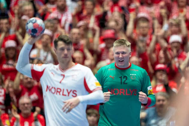 EHF Euro 2026 Denmark Iceland Denmark s goalkeeper Emil Nielsen reacts after a save during the EHF Euro 2026 semifinal match between Denmark and Iceland at Jyske Bank Boxen in Herning, Friday, January 30, 2026 Photo Bo Amstrup Ritzau Scanpix , Herning Denmark Mors  Copyright: BoxAmrstrupx xRitzauxScanpix BoxAmstrupx spdk20260130-232630-L