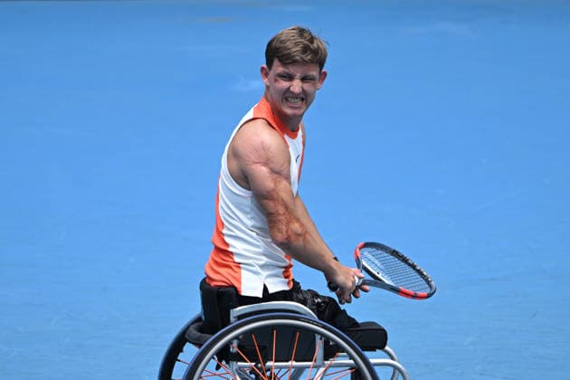 TENNIS AUSTRALIAN OPEN, Niels Vink of the Netherlands in action during the quad wheelchair final against Sam Schroder of the Netherlands on day 14 of the 2026 Australian Open tennis tournament at Melbourne Park in Melbourne, Saturday, January 31, 2026. ( NO ARCHIVING MELBOURNE VICTORIA AUSTRALIA  Copyright: xJAMESxROSSx 20260131177465254100