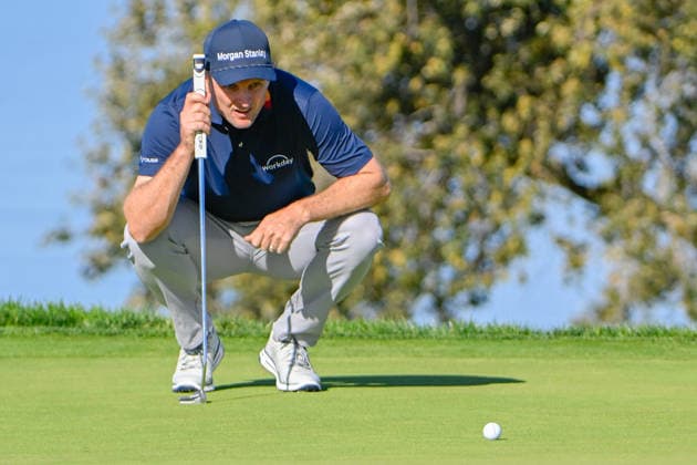LA JOLLA, CA - JANUARY 30: Justin Rose (GBR) looks over his birdie attempt on 2 (SC) during the second round of the Farmers Insurance Open on January 30, 2026, at Torrey Pines Golf Course, La Jolla, California. (Photo by Ken Murray Icon Sportswire) GOLF: JAN 30 PGA, Golf Herren Farmers Insurance Open EDITORIAL USE ONLY Icon2601300132