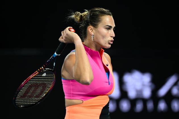 TENNIS AUSTRALIAN OPEN, Aryna Sabalenka of Belarus reacts during the women™s singles final against Elena Rybakina of Kazakhstan on day 14 of the 2026 Australian Open tennis tournament at Melbourne Park in Melbourne, Saturday, January 31, 2026. ( NO ARCHIVING MELBOURNE VICTORIA AUSTRALIA  Copyright: xJOELxCARRETTx 20260131191053991796