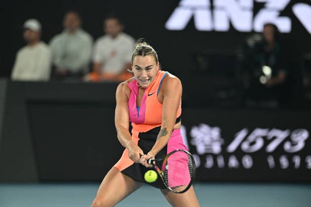 Australian Open 2026 - Finals MELBOURNE, AUSTRALIA - JANUARY 31: Belarus Aryna Sabalenka in action against Elena Rybakina (not seen) of Kazakhstan during the final match at the Australian Open grand slam tennis tournament at Melbourne Park in Melbourne, Australia on January 31, 2026 Mark Avellino Anadolu Melbourne Australia. Editorial use only. Please get in touch for any other usage.  Copyright: x2026xAnadoluxMarkxAvellinox