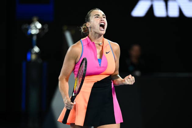 TENNIS AUSTRALIAN OPEN, Aryna Sabalenka of Belarus reacts during the women™s singles final against Elena Rybakina of Kazakhstan on day 14 of the 2026 Australian Open tennis tournament at Melbourne Park in Melbourne, Saturday, January 31, 2026. ( NO ARCHIVING MELBOURNE VICTORIA AUSTRALIA  Copyright: xJOELxCARRETTx 20260131110281438554