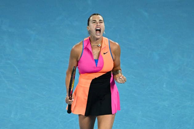 TENNIS AUSTRALIAN OPEN, Aryna Sabalenka of Belarus reacts during the women™s singles final against Elena Rybakina of Kazakhstan on day 14 of the 2026 Australian Open tennis tournament at Melbourne Park in Melbourne, Saturday, January 31, 2026. ( NO ARCHIVING MELBOURNE VICTORIA AUSTRALIA  Copyright: xJAMESxROSSx 20260131123494059573
