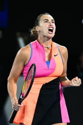TENNIS AUSTRALIAN OPEN, Aryna Sabalenka of Belarus reacts during the women™s singles final against Elena Rybakina of Kazakhstan on day 14 of the 2026 Australian Open tennis tournament at Melbourne Park in Melbourne, Saturday, January 31, 2026. ( NO ARCHIVING MELBOURNE VICTORIA AUSTRALIA  Copyright: xJOELxCARRETTx 20260131138242735304