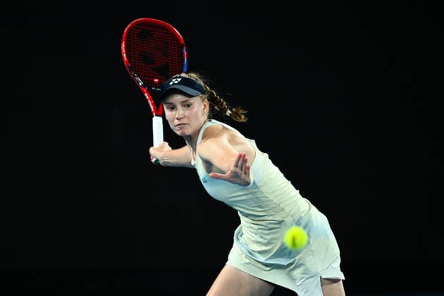 TENNIS AUSTRALIAN OPEN, Elena Rybakina of Kazakhstan in action during the women™s singles final against Aryna Sabalenka of Belarus on day 14 of the 2026 Australian Open tennis tournament at Melbourne Park in Melbourne, Saturday, January 31, 2026. ( NO ARCHIVING MELBOURNE VICTORIA AUSTRALIA  Copyright: xJOELxCARRETTx 20260131154404675557