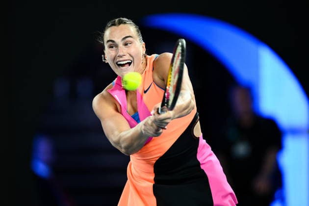 TENNIS AUSTRALIAN OPEN, Aryna Sabalenka of Belarus in action during the women™s singles final against Elena Rybakina of Kazakhstan on day 14 of the 2026 Australian Open tennis tournament at Melbourne Park in Melbourne, Saturday, January 31, 2026. ( NO ARCHIVING MELBOURNE VICTORIA AUSTRALIA  Copyright: xJOELxCARRETTx 20260131112671669502