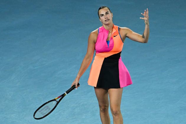 TENNIS AUSTRALIAN OPEN, Aryna Sabalenka of Belarus reacts during the women™s singles final against Elena Rybakina of Kazakhstan on day 14 of the 2026 Australian Open tennis tournament at Melbourne Park in Melbourne, Saturday, January 31, 2026. ( NO ARCHIVING MELBOURNE VICTORIA AUSTRALIA  Copyright: xJAMESxROSSx 20260131116483744809