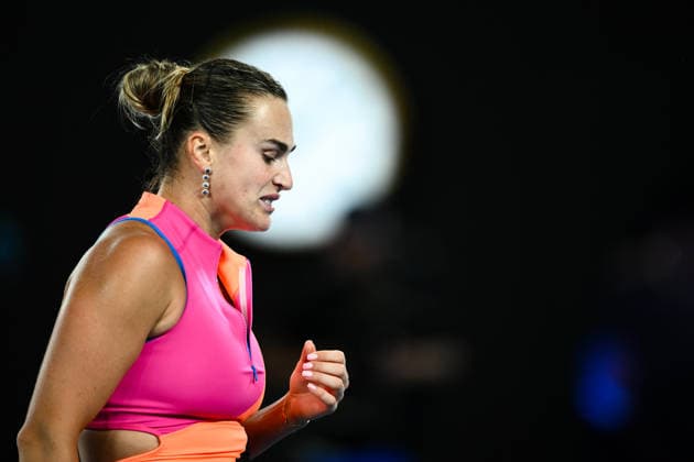 TENNIS AUSTRALIAN OPEN, Aryna Sabalenka of Belarus reacts during the women™s singles final against Elena Rybakina of Kazakhstan on day 14 of the 2026 Australian Open tennis tournament at Melbourne Park in Melbourne, Saturday, January 31, 2026. ( NO ARCHIVING MELBOURNE VICTORIA AUSTRALIA  Copyright: xJOELxCARRETTx 20260131162367814555