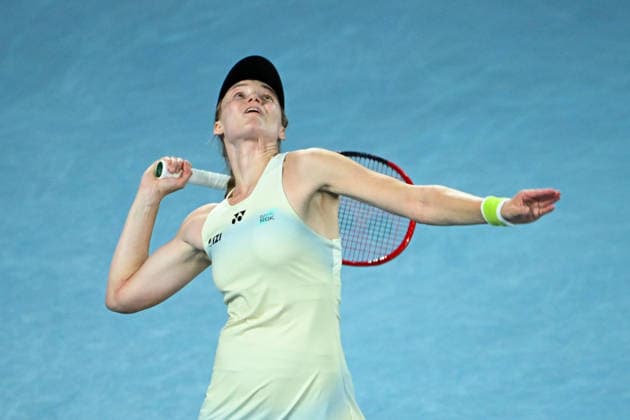 TENNIS AUSTRALIAN OPEN, Elena Rybakina of Kazakhstan in action during the women™s singles final against Aryna Sabalenka of Belarus on day 14 of the 2026 Australian Open tennis tournament at Melbourne Park in Melbourne, Saturday, January 31, 2026. ( NO ARCHIVING MELBOURNE VICTORIA AUSTRALIA  Copyright: xJAMESxROSSx 20260131196749740100