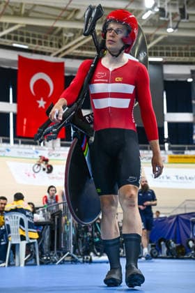 2026 UEC Track Elite European Championships Picture by Olly Hassell SWpix.com - 31 01 2026 - Cycling - 2026 UEC Track Elite European Championships - Konya Velodrome, Konya, Türkiye - Training - Tobias Aagaard Hansen (Denmark) Copyright: x xSWpix.comx(t axPhotographyxHubxLtd)xOllyxHassell SWpix.comx SWP-3177-0006