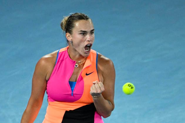 TENNIS AUSTRALIAN OPEN, Aryna Sabalenka of Belarus reacts during the women™s singles final against Elena Rybakina of Kazakhstan on day 14 of the 2026 Australian Open tennis tournament at Melbourne Park in Melbourne, Saturday, January 31, 2026. ( NO ARCHIVING MELBOURNE VICTORIA AUSTRALIA  Copyright: xJAMESxROSSx 20260131152534723701