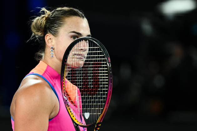 TENNIS AUSTRALIAN OPEN, Aryna Sabalenka of Belarus reacts during the women™s singles final against Elena Rybakina of Kazakhstan on day 14 of the 2026 Australian Open tennis tournament at Melbourne Park in Melbourne, Saturday, January 31, 2026. ( NO ARCHIVING MELBOURNE VICTORIA AUSTRALIA  Copyright: xJOELxCARRETTx 20260131149924201726