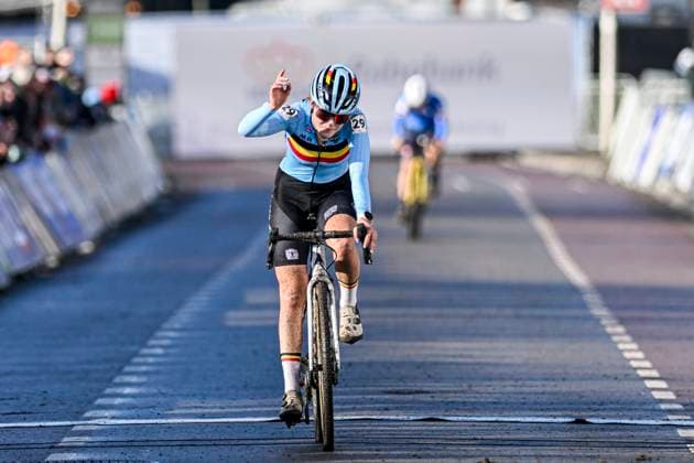 UCI World Championships 2026 Hulst HULST, THE NETHERLANDS - JANUARY 31 : Geuens Liese (Bel) at the finish line during the 2026 UCI Cyclo-Cross World Championships for Women Junior on January 31, 2026 in Hulst, The Netherlands, 31 01 2026 Hulst The Netherlands  Copyright: xNicoxVereeckenx