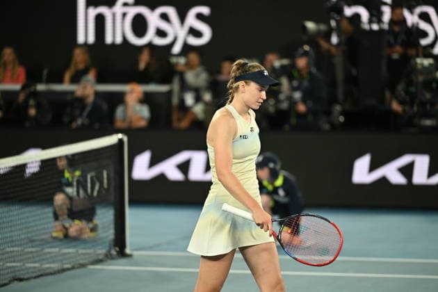 Australian Open 2026 - Women s Singles Finals MELBOURNE, AUSTRALIA - JANUARY 31: Elena Rybakina of Kazakhstan in action against Belarus Aryna Sabalenka (not seen) during the Women s Singles Final match at the Australian Open grand slam tennis tournament at Melbourne Park in Melbourne, Australia on January 31, 2026. Mark Avellino Anadolu Melbourne Australia. Editorial use only. Please get in touch for any other usage.  Copyright: x2026xAnadoluxMarkxAvellinox