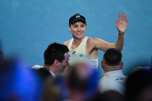 TENNIS AUSTRALIAN OPEN, Elena Rybakina of Kazakhstan celebrates after winning the women™s singles final against Aryna Sabalenka of Belarus on day 14 of the 2026 Australian Open tennis tournament at Melbourne Park in Melbourne, Saturday, January 31, 2026. ( NO ARCHIVING MELBOURNE VICTORIA AUSTRALIA  Copyright: xJAMESxROSSx 20260131194302397950