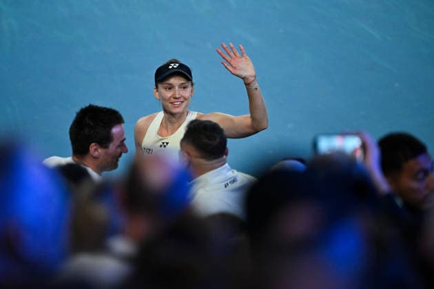 TENNIS AUSTRALIAN OPEN, Elena Rybakina of Kazakhstan celebrates after winning the women™s singles final against Aryna Sabalenka of Belarus on day 14 of the 2026 Australian Open tennis tournament at Melbourne Park in Melbourne, Saturday, January 31, 2026. ( NO ARCHIVING MELBOURNE VICTORIA AUSTRALIA  Copyright: xJAMESxROSSx 20260131170965810818