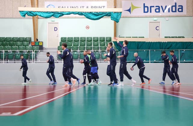 Croatia training: Men s EHF EURO Players of Croatia during training session at Sportscenter on January 31, 2026. in Herning, Denmark.  SanjinxStrukic PIXSELL