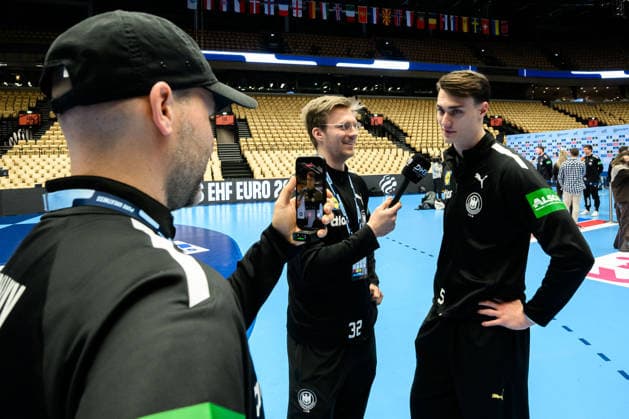 Herning Handball EM 2026 Media Day Germany Franz Semper Germany , Miro Schluroff Germany Herning Jyske Bank Boxen Denmark