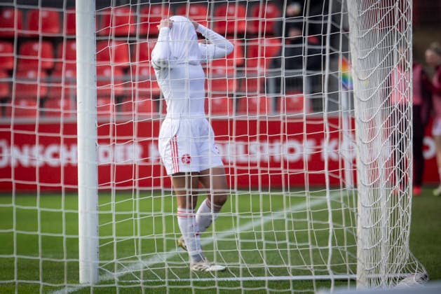 Womens Soccer Bundesliga Bayer 04 Leverkusen 1 FC Nürnberg, 31 01 2026 n5 scores 2 0 in own goal and annoys Bayer 04 Leverkusen 1 FC Nürnberg on matchday 16 of the Google Pixel Womens Bundesliga on 31 01 2026 at Ulrich Haberland Stadium in Leverkusen North Rhine-Westphalia DFL REGULATIONS PROHIBIT ANY USE OF PHOTOGRAPHS AS IMAGE SEQUENCES AND OR QUASI VIDEO Copyright: xBEAUTIFULxSPORTS AxelxKohringx