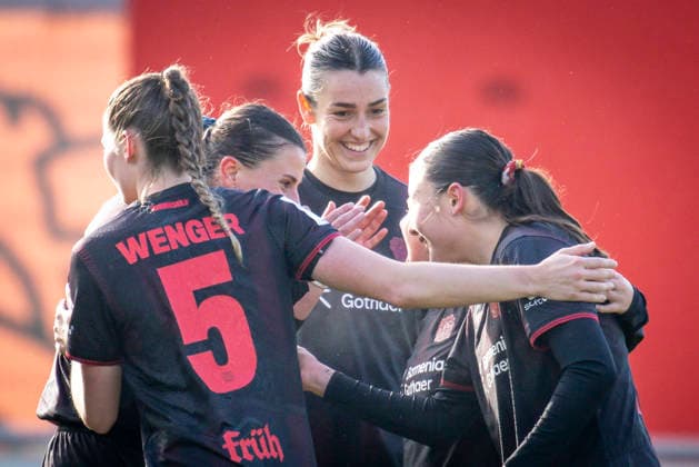 Womens Soccer Bundesliga Bayer 04 Leverkusen 1 FC Nürnberg, 31 01 2026 Goal celebration Loreen Bender Bayer 04 Leverkusen, 19 scores to 3 0 Bayer 04 Leverkusen 1 FC Nürnberg on matchday 16 of the Google Pixel Womens Bundesliga on 31 01 2026 at Ulrich Haberland Stadium in Leverkusen North Rhine-Westphalia DFL REGULATIONS PROHIBIT ANY USE OF PHOTOGRAPHS AS IMAGE SEQUENCES AND OR QUASI VIDEO Copyright: xBEAUTIFULxSPORTS AxelxKohringx