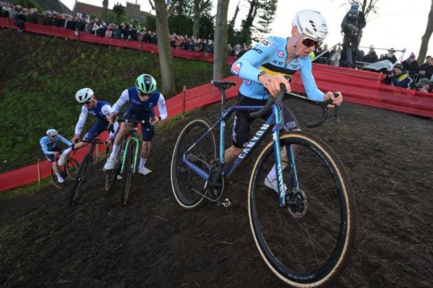 Belgian Aaron Dockx pictured in action during the U23 men race at the UCI Cyclocross World Championships, on Saturday 31 January 2026, in Hulst, The Netherlands. DAVIDxPINTENS  x160026024x