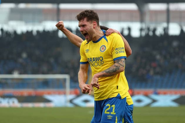 Braunschweig vs Karlsruhe, 2 BL Braunschweig, 31 01 2026, Soccer, Men, 2 BL, Season 2025 2026, Eintracht Braunschweig vs Karlsruher SC Kevin Ehlers Eintracht Braunschweig cheers after his header for 1 0 DFL DFB REGULATIONS PROHIBIT ANY USE OF PHOTOGRAPHS as IMAGE SEQUENCES and or QUASI VIDEO Stadion an der Hamburger Straße Niedersachsen Germany
