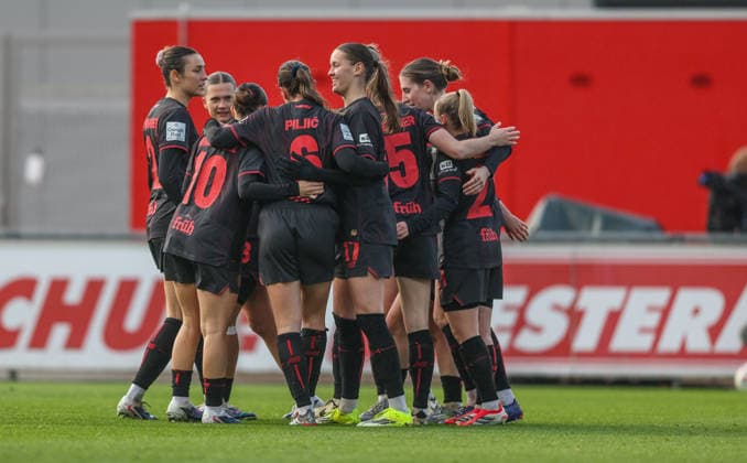 GER, Leverkusen, Bayer Leverkusen vs 1 FC Nürnberg, Google Pixel Womens Bundesliga, Football, DFB, Season 2025 2026, Ulrich Haberland Stadium, 16 Matchday in Picture Goal, Cheers and Joy, Emotions, Own Goal, Vanessa Fudalla Bayer Leverkusen Women 21 , 2 0 DFB DFL REGULATIONS PROHIBIT ANY USE OF PHOTOGRAPHS AS IMAGE SEQUENCES AND OR QUASI VIDEO, 31 01 2026 Copyright: HMBxMedia HendrikxHamelau