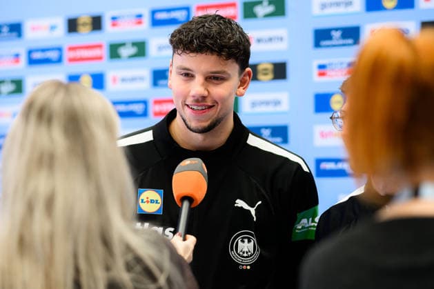 Herning Handball EM 2026 Media Day Germany Marko Grgic Germany on ZDF Interview Herning Jyske Bank Boxing Denmark