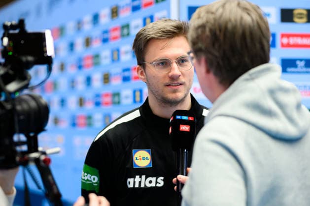 Herning Handball EM 2026 Media Day Germany Franz Semper Germany in RTL Interview Herning Jyske Bank Boxing Denmark